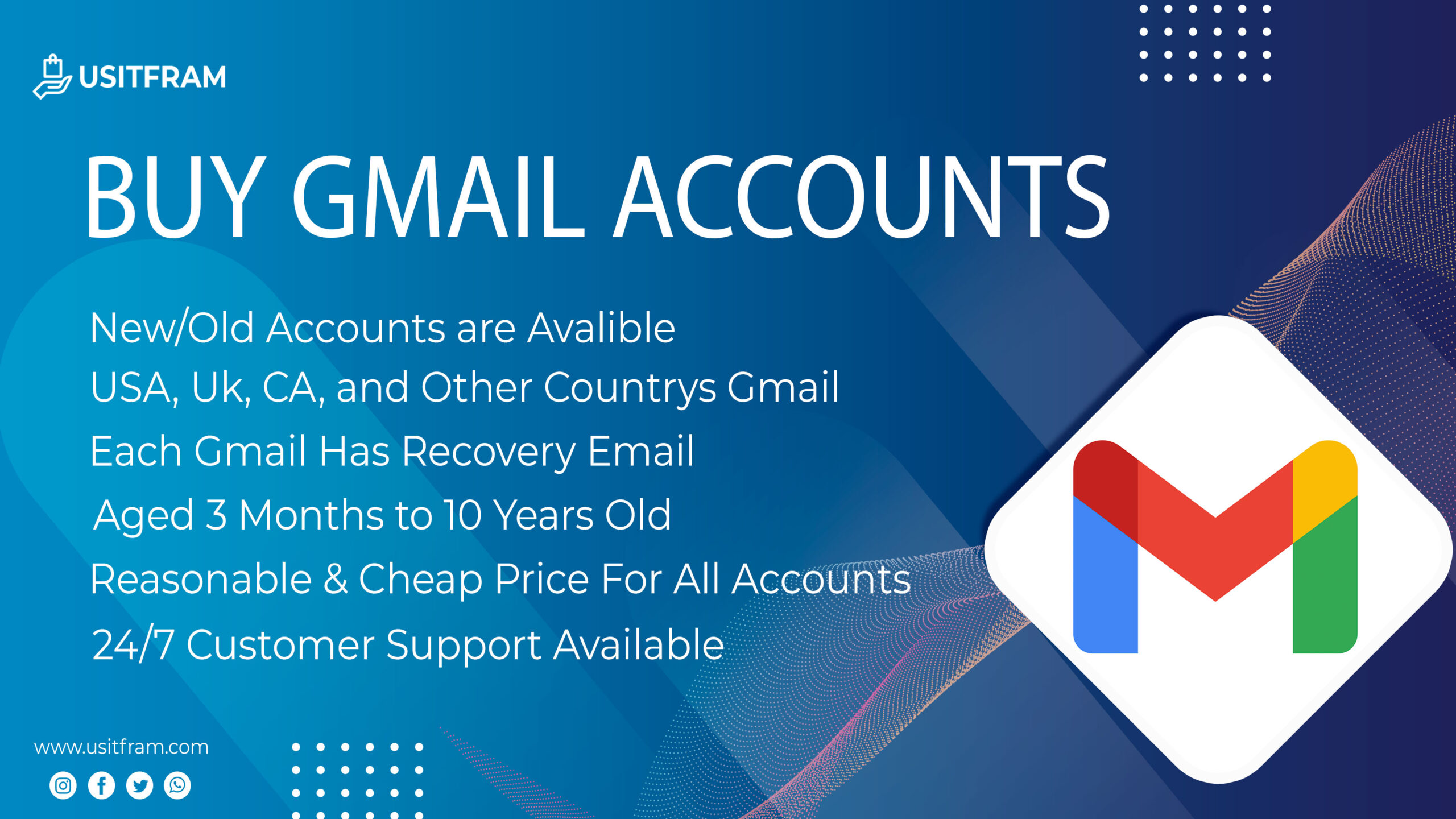 Buy Gmail Accounts - NEW/OLD 100% Verified - Best Quality