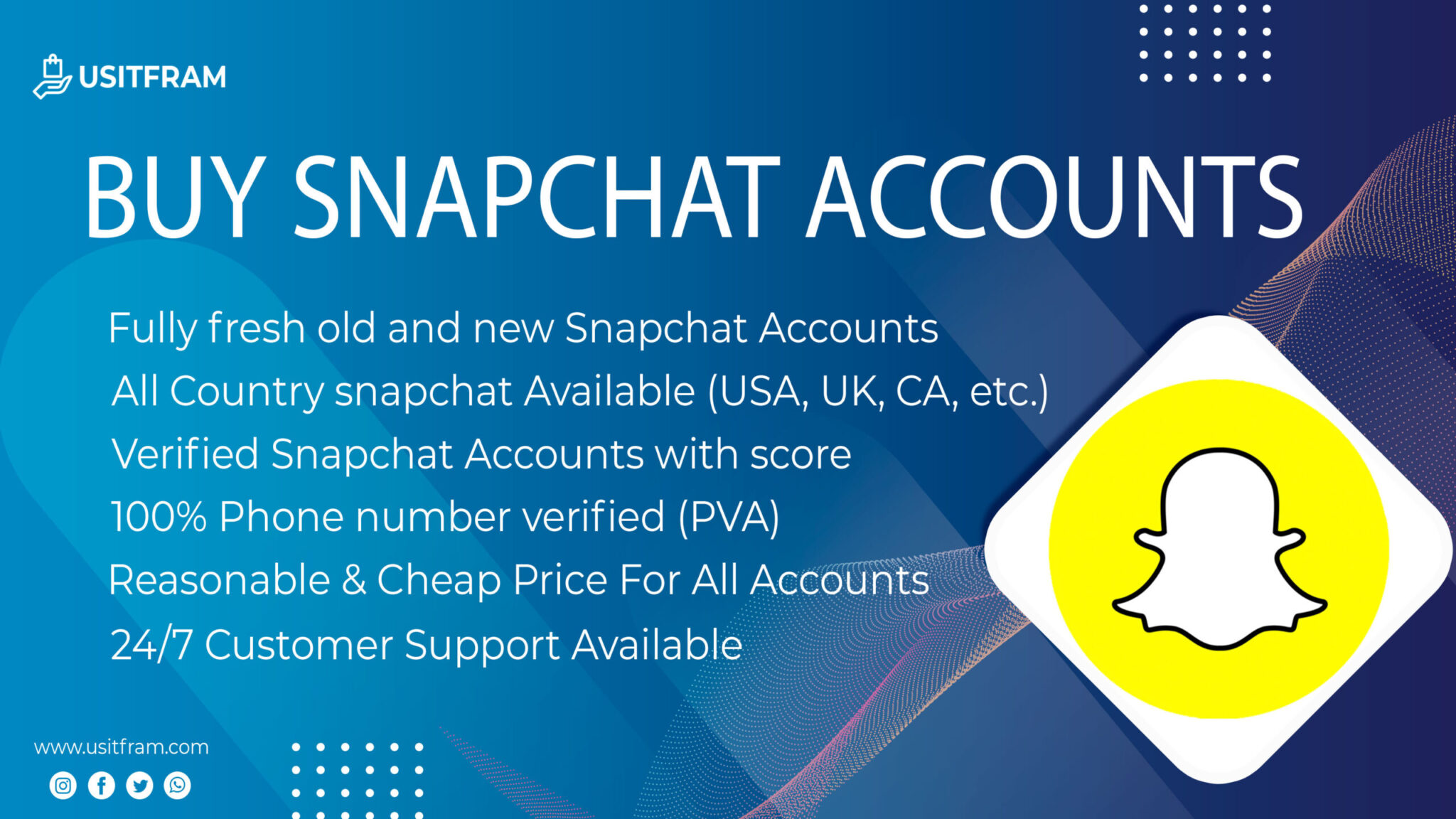 Buy Snapchat Accounts - New/Old 100% Best Quality Accounts